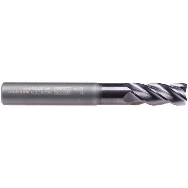 Emuge - 6mm Diam, 13mm LOC, 4 Flute Solid Carbide Roughing & Finishing End Mill - TiAlN Finish, 62mm OAL, 6mm Shank Diam, Cylindrical Shank, 40° Helix, Extra Long Length - Eagle Tool & Supply