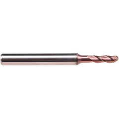 Emuge - 5mm Diam, 13mm LOC, 3 Flute Solid Carbide Ball End Mill - TiAlN Finish, Single End, 57mm OAL, 6mm Shank Diam, Ball Flute - Eagle Tool & Supply