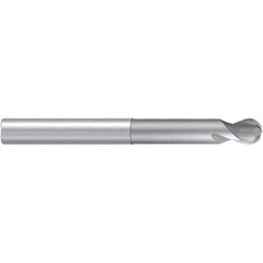 Emuge - 8mm Diam, 7mm LOC, 2 Flute Solid Carbide Ball End Mill - Uncoated, Single End, 90mm OAL, 8mm Shank Diam, Ball Flute - Eagle Tool & Supply