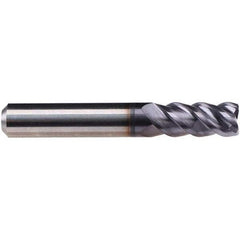 Emuge - 1/4" Diam, 3/8" LOC, 4 Flute Solid Carbide Roughing & Finishing End Mill - TiAlN Finish, 2" OAL, 1/4" Shank Diam, Cylindrical Shank, 50° Helix, Centercutting, Long Length - Eagle Tool & Supply