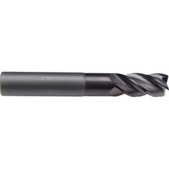 Emuge - 6mm Diam, 13mm LOC, 4 Flute Solid Carbide Roughing & Finishing End Mill - TiAlN Finish, 62mm OAL, 6mm Shank Diam, Weldon Shank, 40° Helix, Extra Long Length - Eagle Tool & Supply