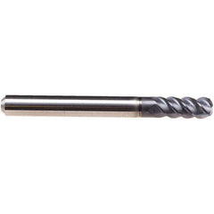 Emuge - 3mm Diam, 22mm LOC, 4 Flute Solid Carbide Roughing & Finishing End Mill - TiAlN Finish, 72mm OAL, 10mm Shank Diam, Cylindrical Shank, 50° Helix, Long Length - Eagle Tool & Supply
