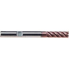 Emuge - 8mm Diam, 24mm LOC, 6 Flute Solid Carbide Roughing & Finishing End Mill - TiAlN Finish, 68mm OAL, 8mm Shank Diam, Weldon Shank, 38° Helix, Extra Long Length - Eagle Tool & Supply