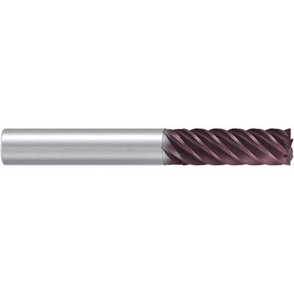 Emuge - 16mm Diam, 48mm LOC, 6 Flute Solid Carbide Roughing & Finishing End Mill - TiAlN Finish, 108mm OAL, 16mm Shank Diam, Cylindrical Shank, 38° Helix, Extra Long Length - Eagle Tool & Supply