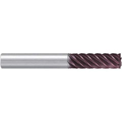 Emuge - 16mm Diam, 48mm LOC, 6 Flute Solid Carbide Roughing & Finishing End Mill - TiAlN Finish, 108mm OAL, 16mm Shank Diam, Cylindrical Shank, 38° Helix, Extra Long Length - Eagle Tool & Supply