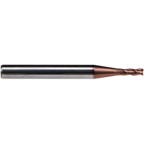 Emuge - 7mm Diam, 13mm LOC, 3 Flute Solid Carbide Roughing & Finishing End Mill - TiAlN Finish, 63mm OAL, 8mm Shank Diam, Cylindrical Shank, 38° Helix, Centercutting, Long Length - Eagle Tool & Supply
