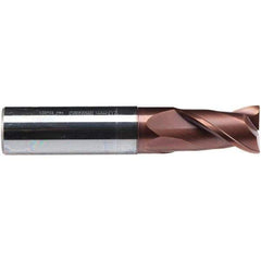 Emuge - 16mm Diam, 26mm LOC, 2 Flute Solid Carbide Roughing & Finishing End Mill - TiAlN Finish, 92mm OAL, 16mm Shank Diam, Cylindrical Shank, 38° Helix, Centercutting, Long Length - Eagle Tool & Supply