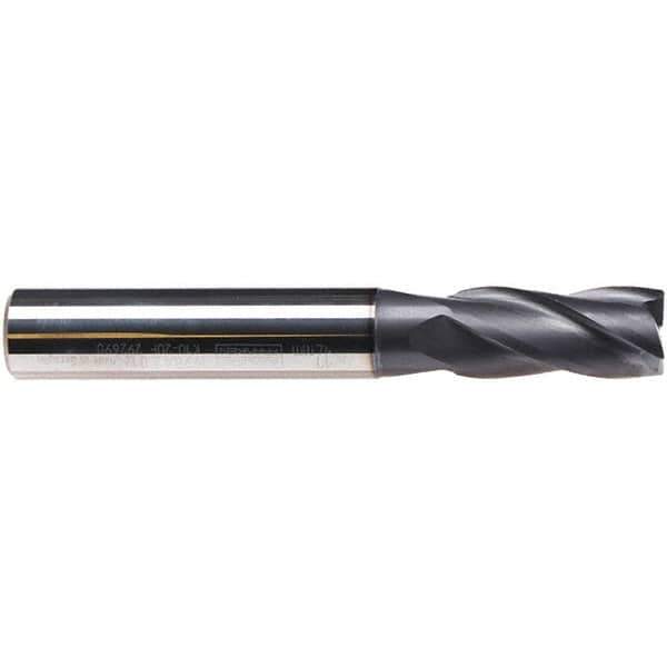 Emuge - 16mm Diam, 32mm LOC, 4 Flute Solid Carbide Roughing & Finishing End Mill - TiAlN Finish, 92mm OAL, 16mm Shank Diam, Cylindrical Shank, 38° Helix, Long Length - Eagle Tool & Supply