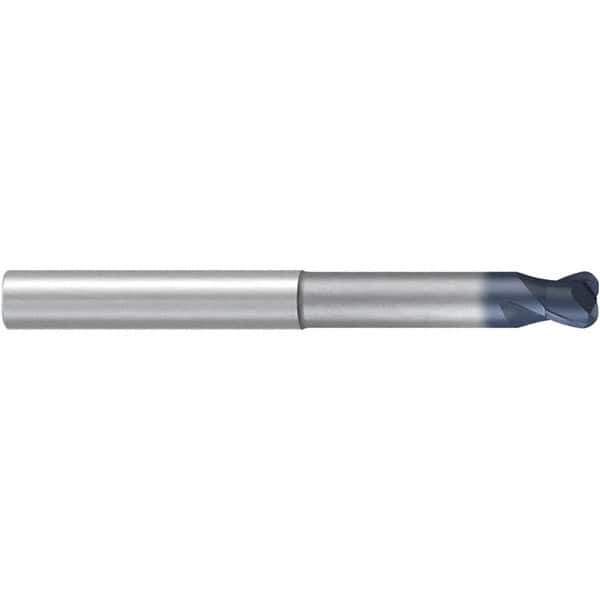 Emuge - 8mm Diam, 7mm LOC, 2 Flute Solid Carbide Roughing & Finishing End Mill - TiAlN Finish, 90mm OAL, 8mm Shank Diam, Cylindrical Shank, 30° Helix, Long Length - Eagle Tool & Supply