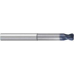 Emuge - 8mm Diam, 7mm LOC, 2 Flute Solid Carbide Roughing & Finishing End Mill - TiAlN Finish, 90mm OAL, 8mm Shank Diam, Cylindrical Shank, 30° Helix, Long Length - Eagle Tool & Supply