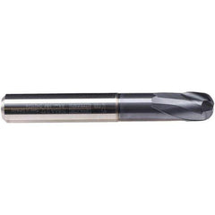 Emuge - 12mm Diam, 10mm LOC, 2 Flute Solid Carbide Roughing & Finishing End Mill - TiAlN Finish, 92mm OAL, 16mm Shank Diam, Cylindrical Shank, 30° Helix, Stub Length - Eagle Tool & Supply