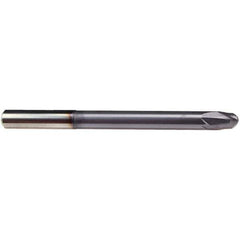 Emuge - 1/2" Diam, 3/8" LOC, 2 Flute Solid Carbide Roughing & Finishing End Mill - TiAlN Finish, 6" OAL, 1/2" Shank Diam, Cylindrical Shank, 30° Helix, Extra Long Length - Eagle Tool & Supply
