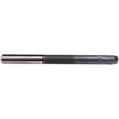 Emuge - 10mm Diam, 8mm LOC, 2 Flute Solid Carbide Roughing & Finishing End Mill - TiAlN Finish, 160mm OAL, 12mm Shank Diam, Cylindrical Shank, 30° Helix, Extra Long Length - Eagle Tool & Supply
