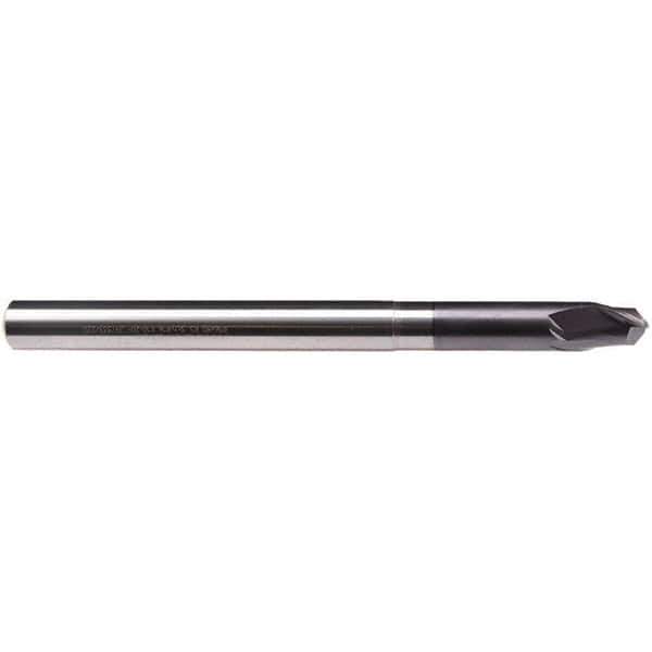 Emuge - 1/2" Diam, 3/8" LOC, 2 Flute Solid Carbide Roughing & Finishing End Mill - TiAlN Finish, 6" OAL, 1/2" Shank Diam, Cylindrical Shank, 30° Helix, Extra Long Length - Eagle Tool & Supply