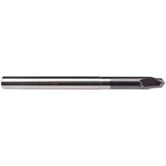 Emuge - 1/2" Diam, 3/8" LOC, 2 Flute Solid Carbide Roughing & Finishing End Mill - TiAlN Finish, 6" OAL, 1/2" Shank Diam, Cylindrical Shank, 30° Helix, Extra Long Length - Eagle Tool & Supply