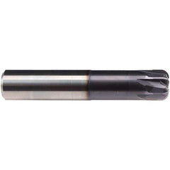 Emuge - 16mm Diam, 8mm LOC, 4 Flute Solid Carbide Roughing & Finishing End Mill - TiAlN Finish, 92mm OAL, 16mm Shank Diam, Cylindrical Shank, 0° Helix, Stub Length - Eagle Tool & Supply
