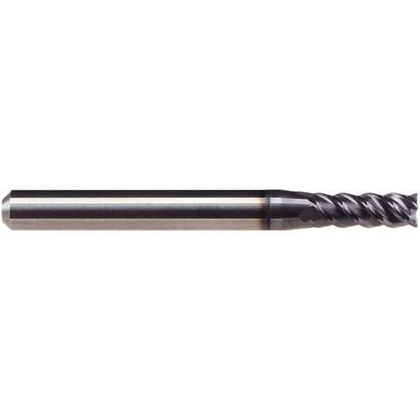 Emuge - 6mm Diam, 13mm LOC, 4 Flute Solid Carbide Roughing & Finishing End Mill - TiAlN Finish, 57mm OAL, 6mm Shank Diam, Cylindrical Shank, 50° Helix, Centercutting, Long Length - Eagle Tool & Supply