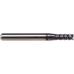 Emuge - 6mm Diam, 13mm LOC, 4 Flute Solid Carbide Roughing & Finishing End Mill - TiAlN Finish, 57mm OAL, 6mm Shank Diam, Cylindrical Shank, 50° Helix, Centercutting, Long Length - Eagle Tool & Supply