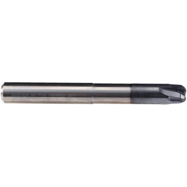 Emuge - 16mm Diam, 4 Flute Solid Carbide Roughing & Finishing End Mill - TiAlN Finish, Cylindrical Shank, 0° Helix, Long Length - Eagle Tool & Supply