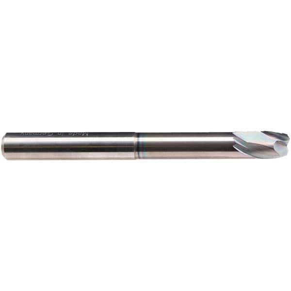 Emuge - 8mm Diam, 7mm LOC, 2 Flute Solid Carbide Roughing & Finishing End Mill - CrN Finish, 90mm OAL, 8mm Shank Diam, Cylindrical Shank, 30° Helix, Long Length - Eagle Tool & Supply
