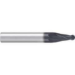 Emuge - 6° Taper Angle per Side, 5.7mm Small End Diam, 20mm LOC, Solid Carbide 2 Flute Tapered Ball End Mill - AlCr Finish, 68mm OAL, 8mm Shank Diam, Spiral Flute, 30° Helix - Eagle Tool & Supply