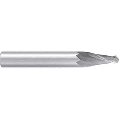 Emuge - 6° Taper Angle per Side, 4.28mm Small End Diam, 15mm LOC, Solid Carbide 2 Flute Tapered Ball End Mill - 62mm OAL, 6mm Shank Diam, Spiral Flute, 30° Helix - Eagle Tool & Supply