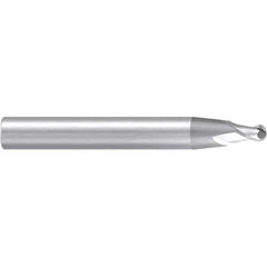 Emuge - 3° Taper Angle per Side, 4mm LOC, Solid Carbide 2 Flute Tapered Ball End Mill - 63mm OAL, 8mm Shank Diam, Spiral Flute, 30° Helix - Eagle Tool & Supply