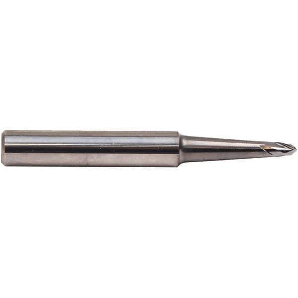 Emuge - 8° Taper Angle per Side, 7mm LOC, Solid Carbide 2 Flute Tapered Ball End Mill - AlCr Finish, 83mm OAL, 12mm Shank Diam, Spiral Flute, 30° Helix - Eagle Tool & Supply