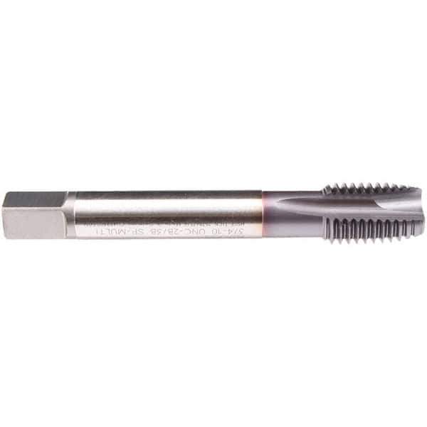 Emuge - M24x3.00 M 3 Flute 6H Plug Spiral Flute Tap - High Speed Steel, TiCN Finish, 160mm OAL, Right Hand Flute, Right Hand Thread, Series C1579300 - Eagle Tool & Supply
