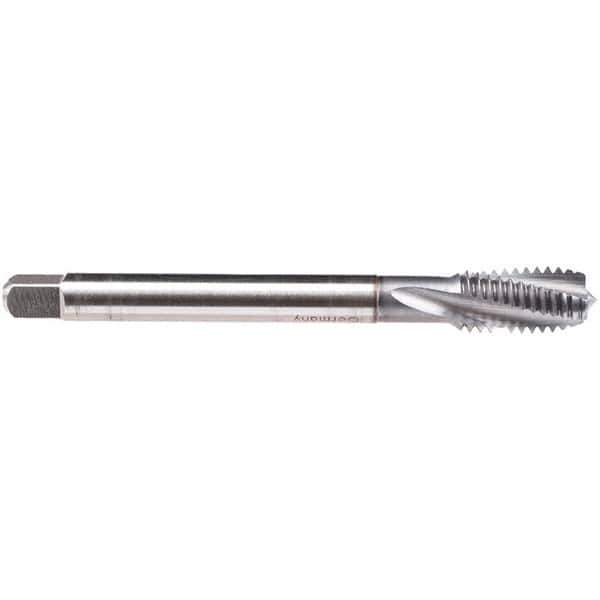 Emuge - 7/16-14 UNC 4 Flute BT Modified Bottoming Spiral Flute Tap - High Speed Steel, TiCN Finish, 3.937" OAL, Right Hand Flute, Right Hand Thread, Series CU459600 - Eagle Tool & Supply
