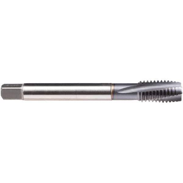 Emuge - 7/16-14 UNC 4 Flute BT Plug Spiral Flute Tap - High Speed Steel, TiCN Finish, 3.937" OAL, Left Hand Flute, Left Hand Thread, Series CU309600 - Eagle Tool & Supply