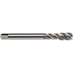 Emuge - M16x2.00 M 4 Flute Bottoming Spiral Flute Tap - High Speed Steel, Bright Finish, 110mm OAL, Right Hand Flute, Right Hand Thread, Series Enorm Z/E - Eagle Tool & Supply