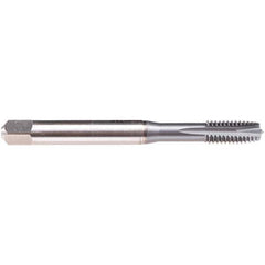 Emuge - M4x0.7 M 3 Flute 6H Plug Spiral Flute Tap - High Speed Steel, TiCN Finish, 63mm OAL, Right Hand Flute, Right Hand Thread, Series B1579300 - Eagle Tool & Supply