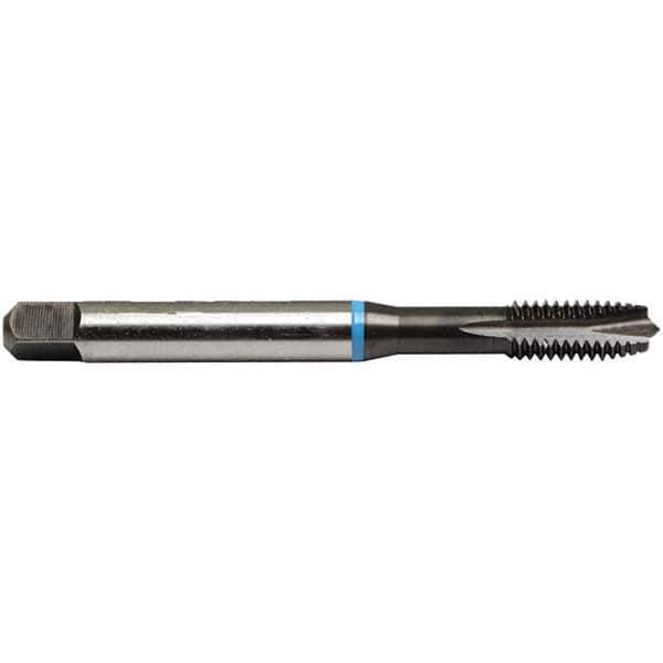 Emuge - M6x1 M 3 Flute BT Plug Spiral Flute Tap - High Speed Steel, Nitride Finish, 80mm OAL, Right Hand Flute, Right Hand Thread, Series Rekord B-VA - Eagle Tool & Supply