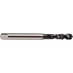 Emuge - 1/4-20 UNC, 2 Flute, 45° Helix, Plug Chamfer, GLT-8 Finish, High Speed Steel Spiral Flute STI Tap - Right Hand Flute, 2.756" OAL, 0.194" Shank Diam, 0.591" Thread Length, 3B Class of Fit, Series BU51S810 - Exact Industrial Supply