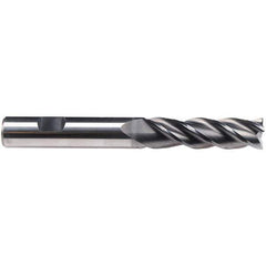 Emuge - 3/4" Diam, 2-1/4" LOC, 4 Flute Solid Carbide Roughing & Finishing End Mill - CrN Finish, 5" OAL, 3/4" Shank Diam, Weldon Shank, 38° Helix, Centercutting, Stub Length - Eagle Tool & Supply
