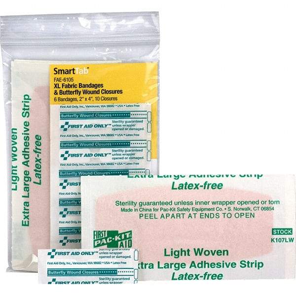 PRO-SAFE - 4" Long x 1/8" Wide, Butterfly Wound Care - White, Woven Fabric Bandage - Eagle Tool & Supply