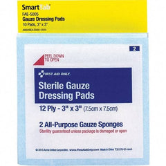 PRO-SAFE - 6-5/8" Long x 5-1/8" Wide, General Purpose Wound Care - White, Gauze Bandage - Eagle Tool & Supply