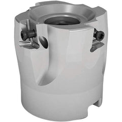 Seco - 6 Inserts, 40mm Cut Diam, 16mm Arbor Diam, 8mm Max Depth of Cut, Indexable Square-Shoulder Face Mill - 90° Lead Angle, 40mm High, LOEX08.. Insert Compatibility, Through Coolant, Series 220.94-08 - Eagle Tool & Supply