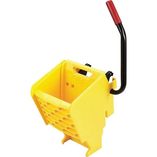 Rubbermaid - 35 Qt Plastic Wringer - 15.8" Long x 31.1" High x 13.4" Wide, Yellow, Metal Handle - Eagle Tool & Supply