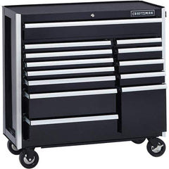 Craftsman - 13 Drawer 1,200 Lb Capacity Steel Tool Roller Cabinet - 41" Wide x 40-3/4" High x 18" Deep, Roller Bearing Drawer Slides, Black - Eagle Tool & Supply