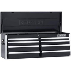 Craftsman - 1 Compartment 8 Drawer Top Tool Chest - 52-5/32" Wide x 18" Deep x 19-3/4" High, Steel, Black - Eagle Tool & Supply