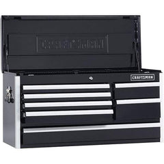 Craftsman - 1 Compartment 7 Drawer Top Tool Chest - 40-1/2" Wide x 16" Deep x 19-3/4" High, Steel, Black - Eagle Tool & Supply