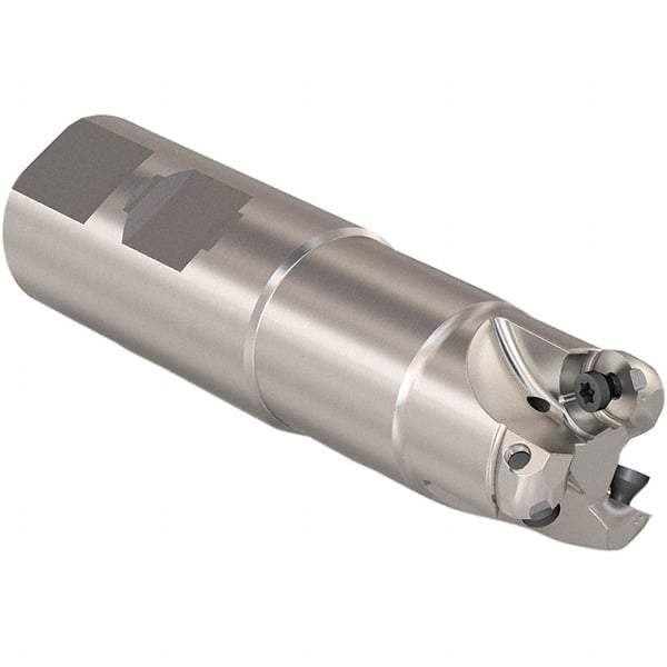 Seco - 20mm Cutting Diam, 32mm Shank Diam, 6mm Max Depth of Cut, Weldon Shank Indexable Copy End Mill - 3 Inserts, RP.. 1204 Insert, 217.29I-06 Toolholder, Steel, Through Coolant - Eagle Tool & Supply