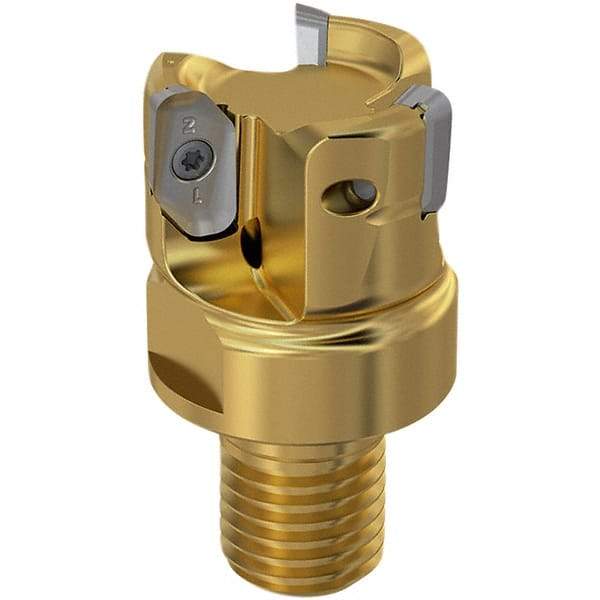 Seco - 1-1/2" Cutting Diam, 7.5mm Max Depth of Cut, Modular Connection Indexable Copy End Mill - 3 Inserts, XP.. 12 Insert, 217.97-12 Toolholder, Steel, Through Coolant - Eagle Tool & Supply