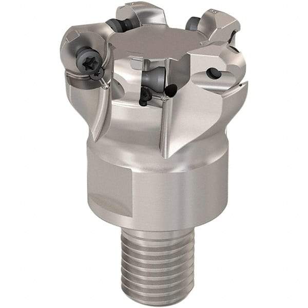 Seco - 30mm Cutting Diam, 6mm Max Depth of Cut, Modular Connection Indexable Copy End Mill - 5 Inserts, RP.. 1204 Insert, 217.29-06 Toolholder, Steel, Through Coolant - Eagle Tool & Supply