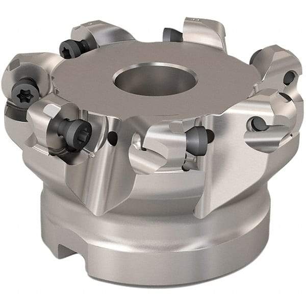 Seco - 140.4mm Cut Diam, 6mm Max Depth, 2" Arbor Hole, 8 Inserts, RP..1204 Insert Style, Indexable Copy Face Mill - R220.29 Cutter Style, 7,600 Max RPM, 2 High, Through Coolant, Series R220.29 - Eagle Tool & Supply