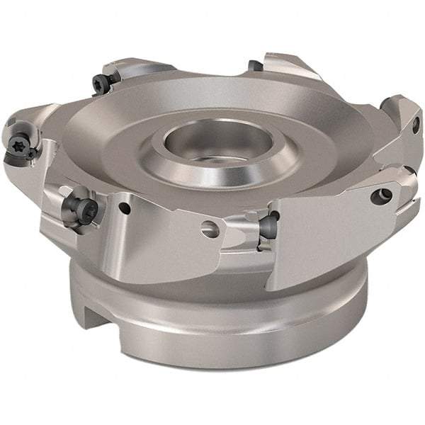 Seco - 100mm Cut Diam, 6mm Max Depth, 32mm Arbor Hole, 7 Inserts, RP..1204 Insert Style, Indexable Copy Face Mill - R220.29 Cutter Style, 8,400 Max RPM, 63mm High, Through Coolant, Series R220.29 - Eagle Tool & Supply
