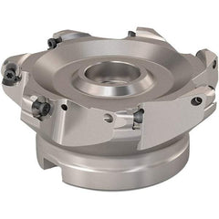 Seco - 100mm Cut Diam, 6mm Max Depth, 32mm Arbor Hole, 7 Inserts, RP..1204 Insert Style, Indexable Copy Face Mill - R220.29 Cutter Style, 8,400 Max RPM, 63mm High, Through Coolant, Series R220.29 - Eagle Tool & Supply