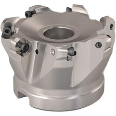 Seco - 68mm Cut Diam, 6mm Max Depth, 27mm Arbor Hole, 7 Inserts, RP..1204 Insert Style, Indexable Copy Face Mill - R220.29 Cutter Style, 10,000 Max RPM, 50mm High, Through Coolant, Series R220.29 - Eagle Tool & Supply